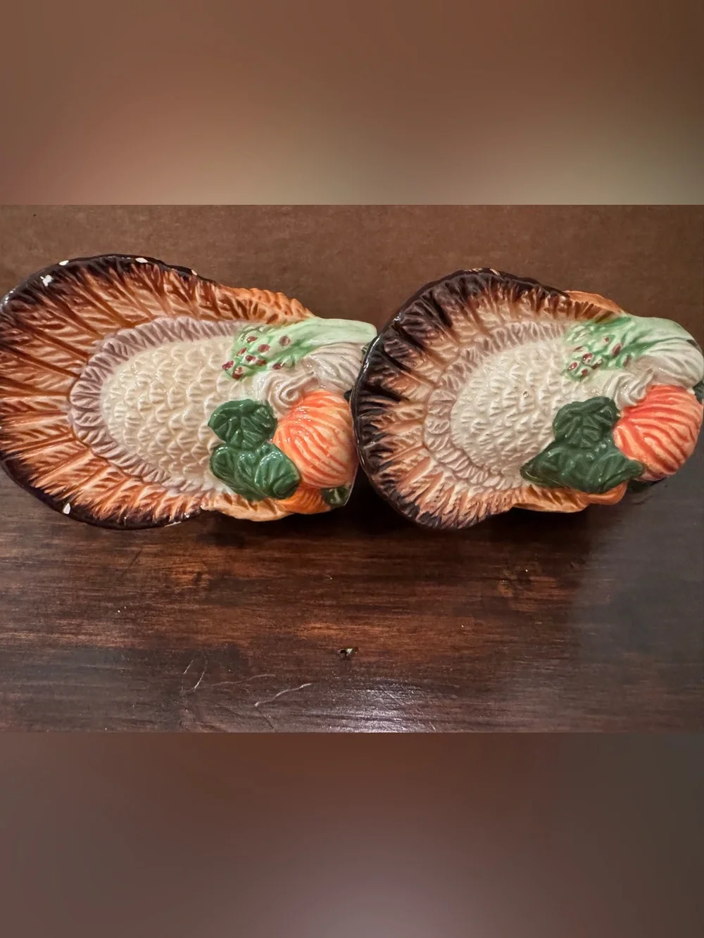 Vintage Ceramic Turkey Salt & Pepper Shakers Thanksgiving Fall Decor